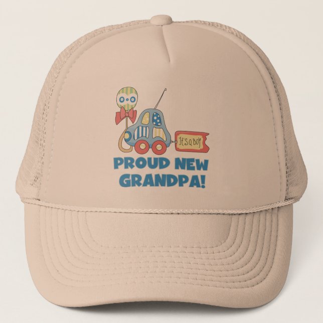 Casquette Fier nouveau grand-père C'est un garçon TShirts et (Devant)