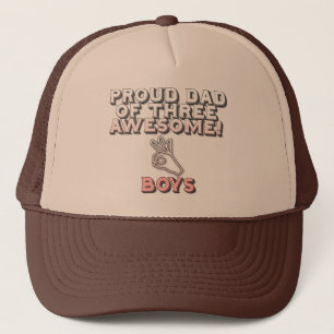 Casquette Fier Papa De Trois Fous Fous Des Garçons Géniaux..