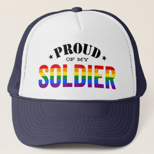 Casquette Fière de mon drapeau arc-en-ciel de soldat gay