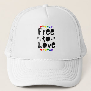 Casquette Fierté Coeurs arc-en-ciel libre d'amour