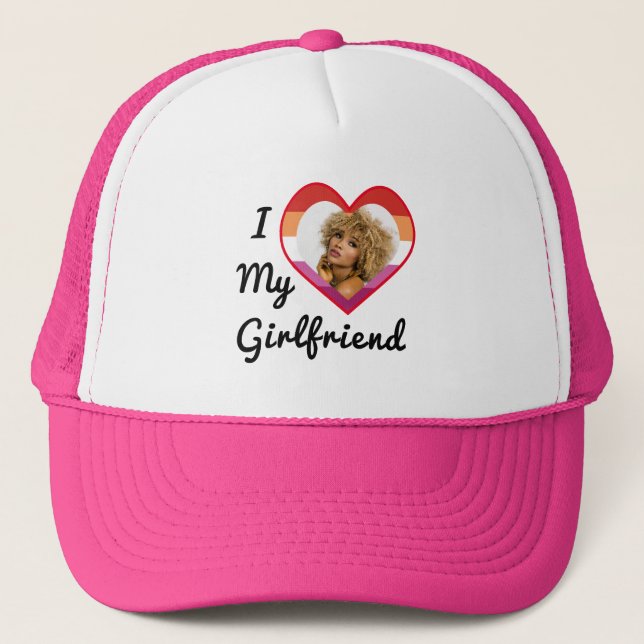 Casquette Fierté lesbienne Photo personnalisée J'aime ma pet (Devant)