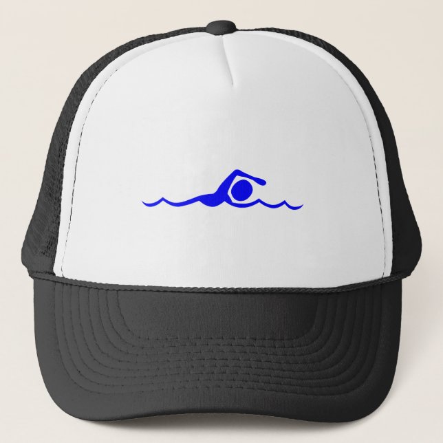 Casquette Figure de natation - bleu (Devant)