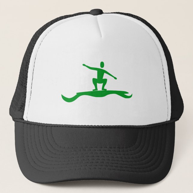 Casquette Figure de surf - Vert herbe (Devant)