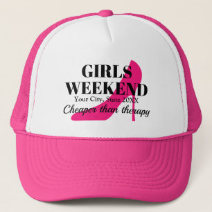Casquette Filles week-end rose stiletto bachelorette
