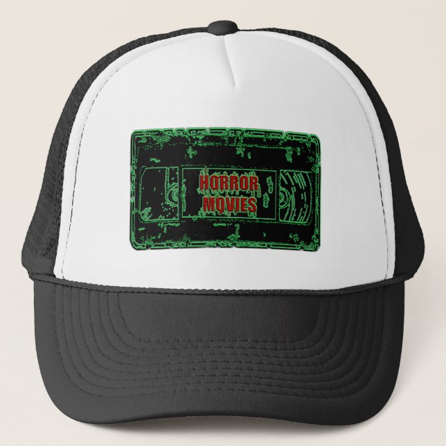 Casquette Films d'horreur - vert de néon de cassette vidéo (Devant)