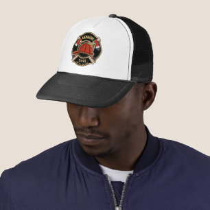 Casquette Firefighter ADD NAME Fire Station Department Badge