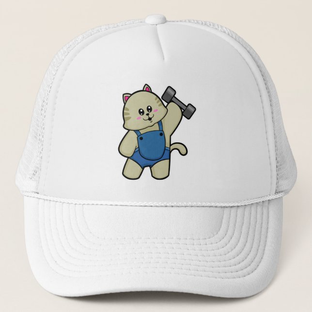 Casquette Fitness au chat avec Dumbbell (Devant)