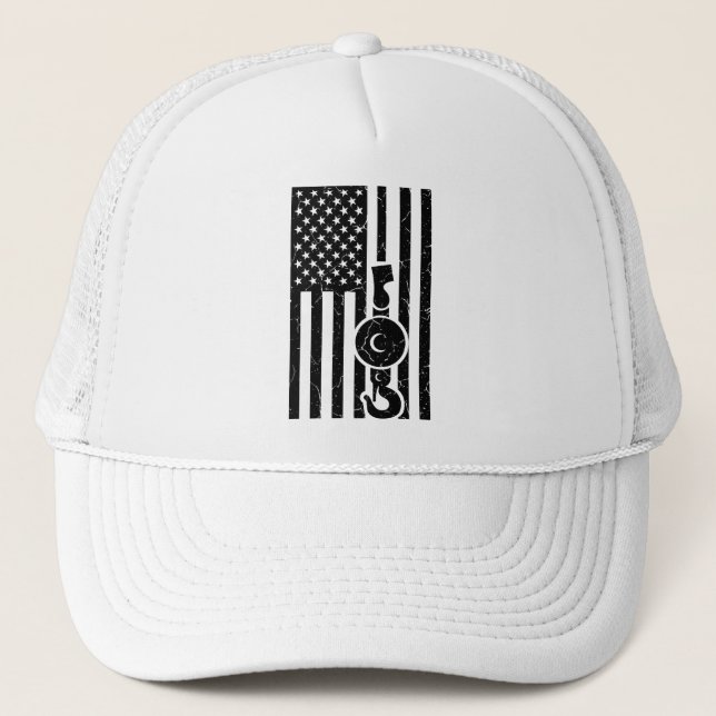 Casquette FLAG AMÉRICAIN US FLAG Grue Opérateur Truck (Devant)