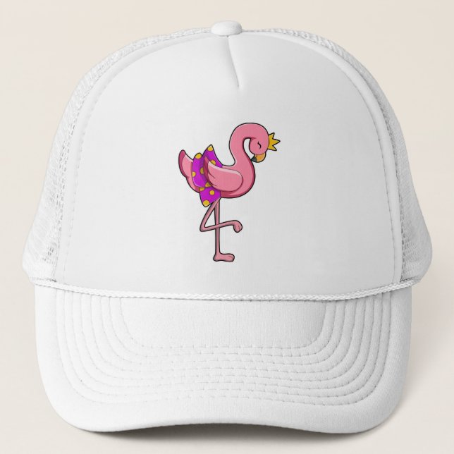 Casquette Flamant rose avec couronne et jupe (Devant)