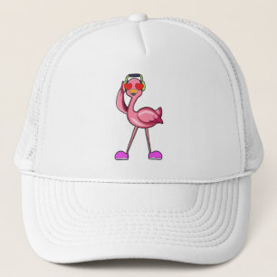 Casquette Flamant rose comme pensionné avec bâton de marche