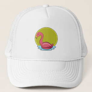Casquette Flamant rose dans l'eau avec soleil