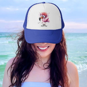 Casquette Flamant rose funky "Bad Hair Day"