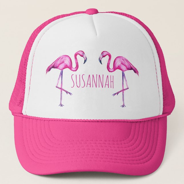 Casquette Flamant rose rose personnalisé (Devant)