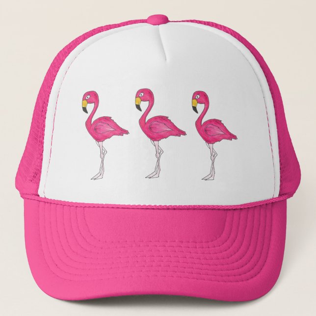Casquette Flamant rose tropical rose chaud Flamants roses Bi (Devant)