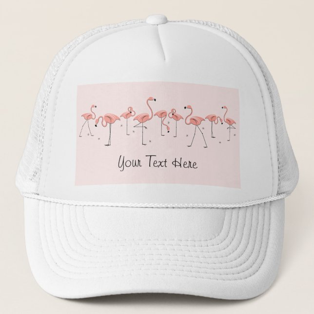 Casquette Flamants roses Groupe rose 'Texte' chapeau camionn (Devant)