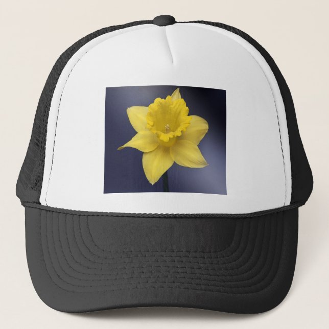 Casquette Fleur de Narcisse jaune peinture à l'aquarelle flo (Devant)