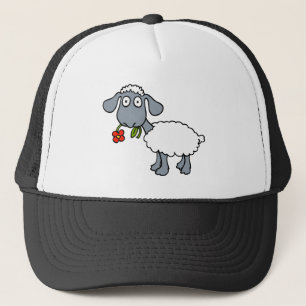 Casquette Fleur de rouge d'agneau de blanc gris de moutons
