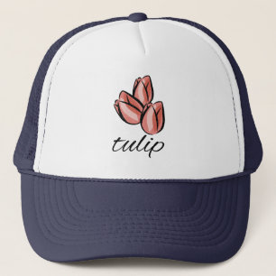 Casquette Fleur de tulipe rose vintage cool cadeau floral
