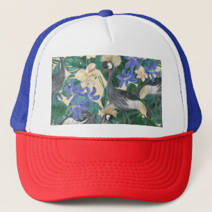 Casquette Fleurs Bleues Plumeria, Aquarelle Sans Couleur.