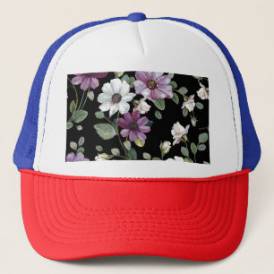 Casquette Fleurs De Cosmos Élégantes : Aquarelle Sans Couleu