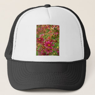 Casquette Fleurs de marguerite rose et jaune brillantes