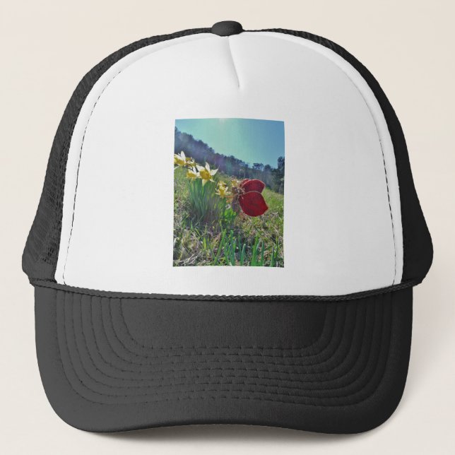 Casquette Fleurs et fleurs jaunes (Devant)