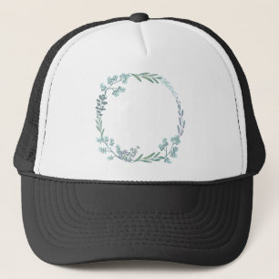 Casquette Fleurs feuilles Cadre Wreath Eau de couleur Cercle
