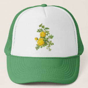 Casquette Fleurs Florales Vintage, Roses Jaunes par Redoute