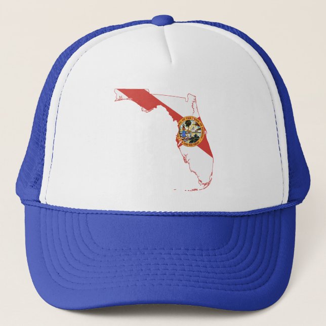 Casquette Floride Silhouette Carte Formé Drapeau d'État (Devant)