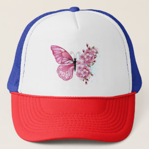 Casquette Flower Butterfly with Pink Sakura