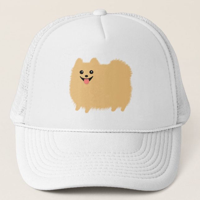 Casquette Fluffy Pomeranian mignon chien (Devant)