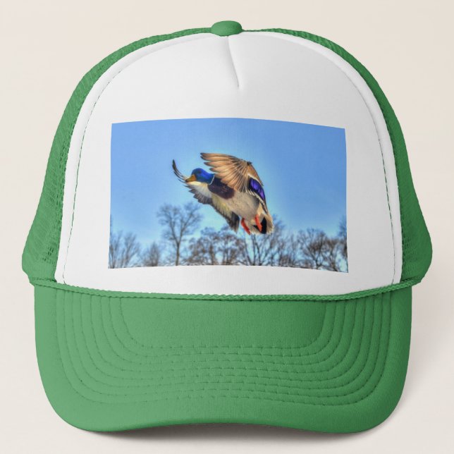 Casquette Flying Mallard Duck Drake Wildlife Photo (Devant)