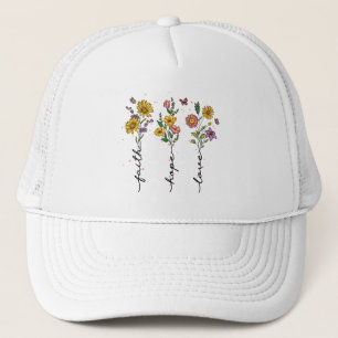 Casquette Foi, Espoir, Amour - Floral Inspirationnel