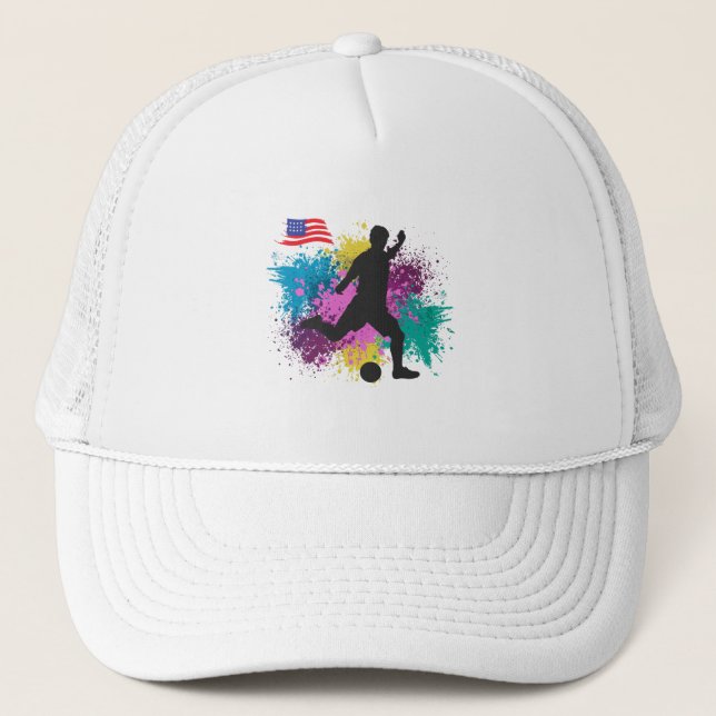 Casquette Football US Éclaboussures de Couleur Grunge (Devant)