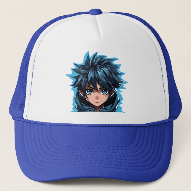 Casquette Force Turquoise : Manga Boy Style Anime (Devant)