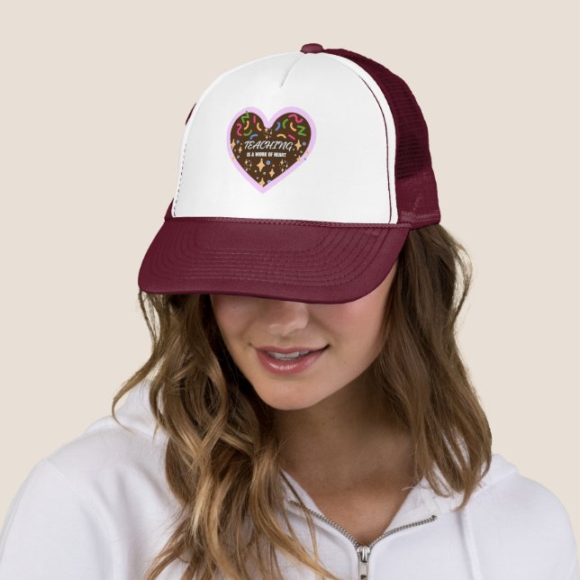 Casquette Forme cardiaque L'enseignement est une oeuvre de c (En situation)