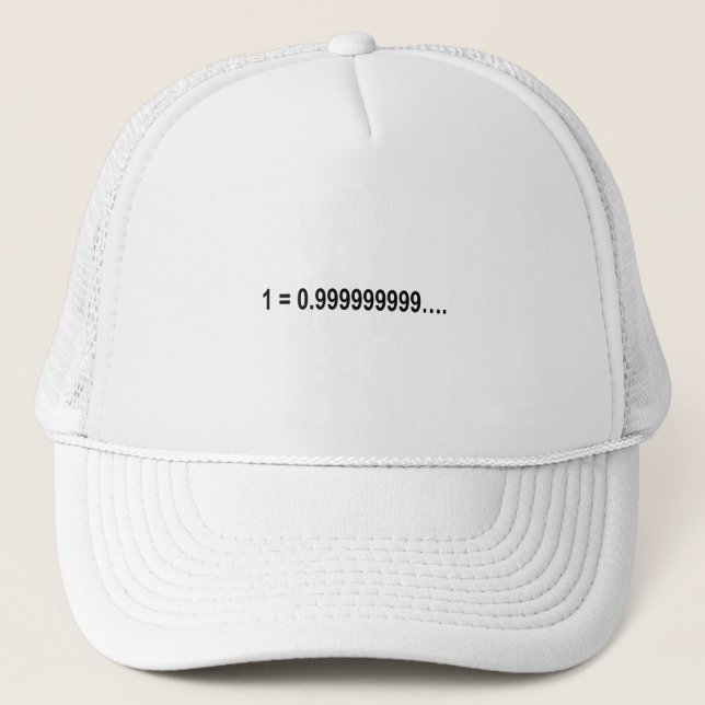 Casquette Formule mathématique 1 = 0,999999999999.... (Devant)