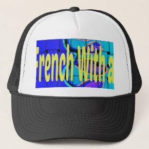 Casquette Français Bleu Africain Tissé Abstrait violet forme