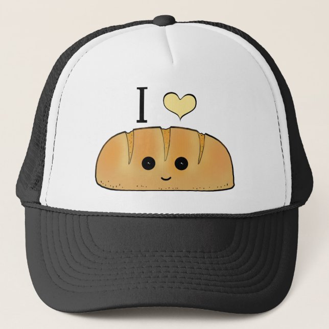 Casquette Français pain amour citation bakery dessin animé b (Devant)