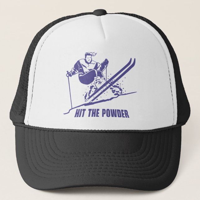 Casquette Frappez la poudre - ski/skieur de neige (Devant)
