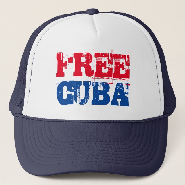Casquette Free Cuba SOS Cuba rouge blanc bleu (Devant)