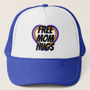Casquette Free Mom Hugs Pride Rainbow Heart Trucker Chapeau