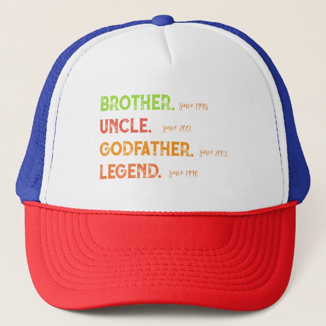 Casquette Frère oncle Parrain Légende depuis l'année (Devant)
