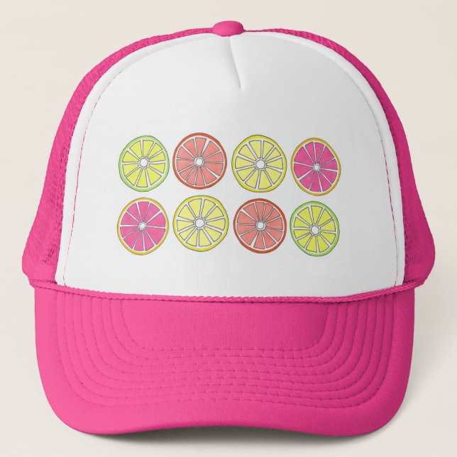 Casquette Fruit d'agrumes tranche de citron citron orange ci (Devant)