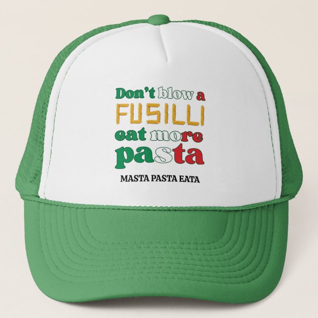 Casquette Fun Fusilli Pasta NE SOUFFLE PAS UNE FUSILLI Itali (Devant)