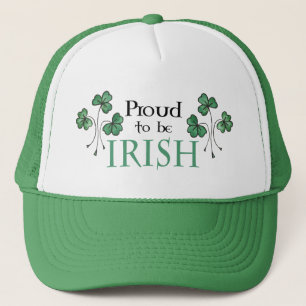 Casquette Fun Green Shamrocks fier d'être Irlandais Trucker 