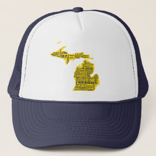 Casquette Fun Yellow et Navy Blue State of Michigan villes