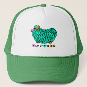 Casquette Funky Green Ram Sheep Année Chinoise Zodiac Casque