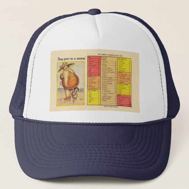 Casquette Funny Fat Lady sur la plage (Devant)