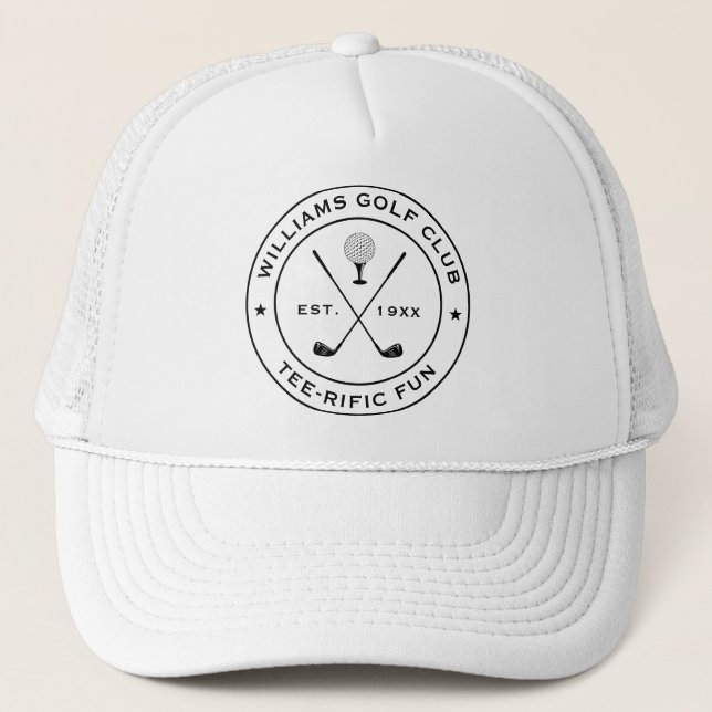 Casquette Funny Golf Club Golfer Pun texte personnalisé noir (Devant)